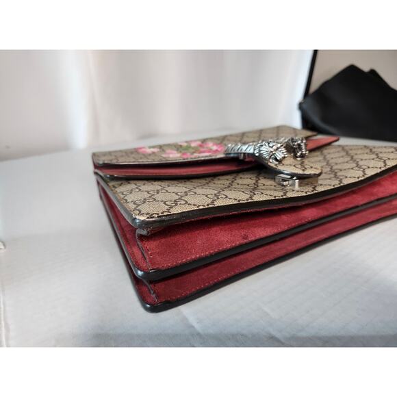 Gucci Dionysus Blooms Floral GG Supreme Canvas Shoulder Bag Medium Silver Chain - Picture 6 of 16